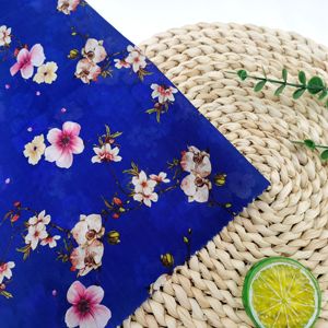 Haute qualité bleu Floral Design populaire coton numérique imprimé Phoplin robe <span class=keywords><strong>tissu</strong></span> pour fille enfants vêtements - Product Image 6