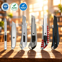 Échantillons Gratuits – Couteau Découpeur Robuste 18 mm en Alliage d'Aluminium Rétractable – Couteau Utilitaire Automatique à Bouton Poussoir