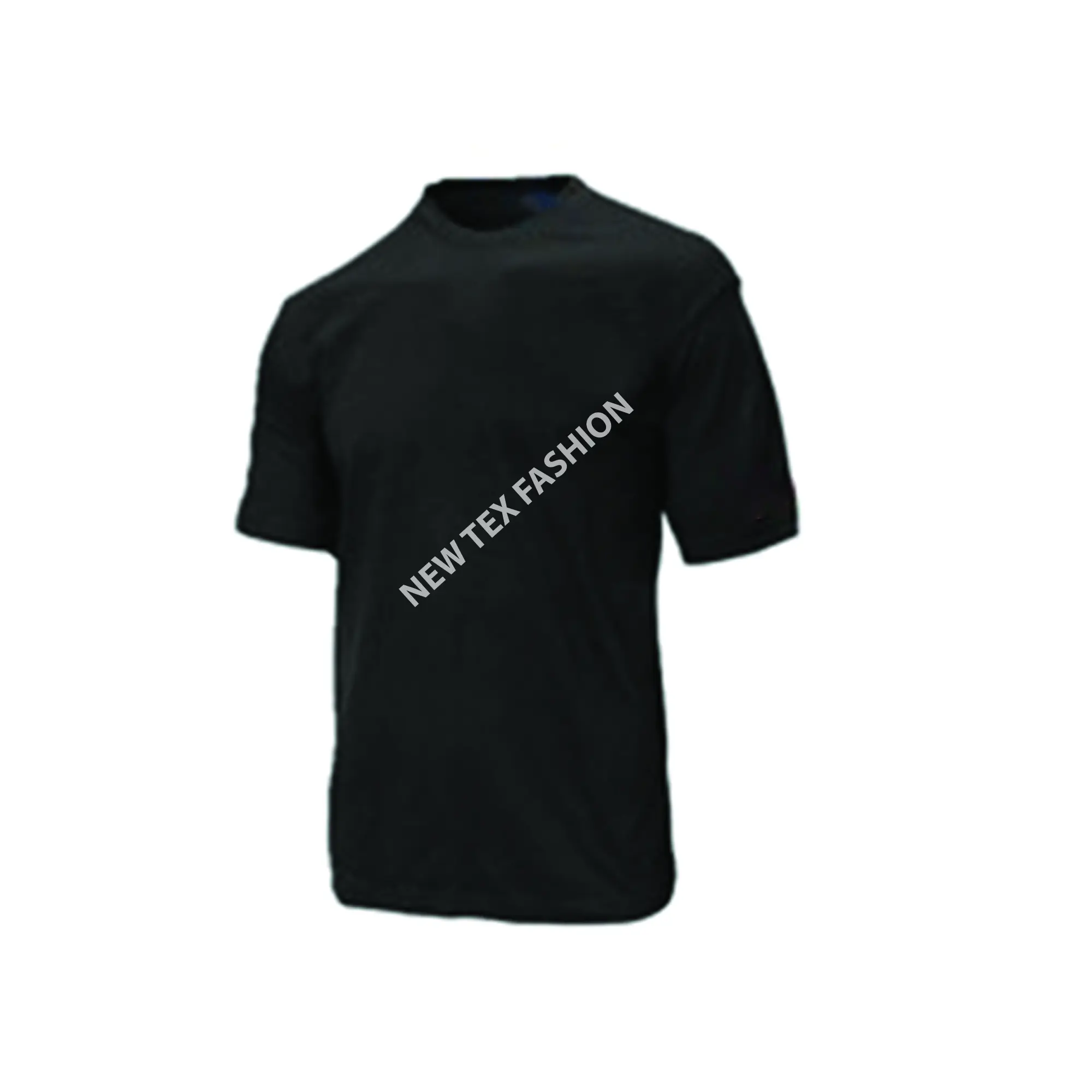 ブラックカラーOネック半袖ファッショナブルな工場低価格衣類人気コットン生地Tシャツメンズバングラデシュから