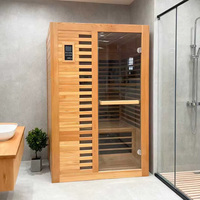 Calentadores de Cerámica de Madera de Hemlock para Uso Doméstico, Sauna Interior Infrarroja para 1 Persona