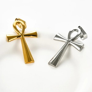 Collar con Colgante de Cruz Cristiana <span class=keywords><strong>Grande</strong></span> de Acero Inoxidable, Símbolo Egipcio, Unisex, Clásico, Simple, para Hacer Joyas, Regalos - Product Image 3