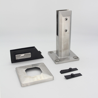 DETECH Balustrade moderne en acier inoxydable de haute qualité avec miroir en verre carré/rond, support réglable en hauteur pour escalier au sol
