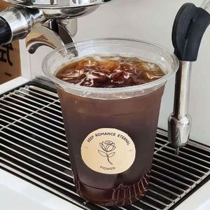 Gobelets jetables en PET de 98 mm avec logo personnalisé imprimé pour jus, café et boissons - Style transparent, sérigraphie, estampage à chaud doré, tailles 12 oz à 24 oz - Product Image 2