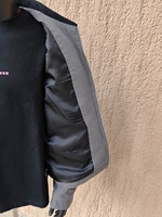 Veste de travail en jean pour homme, style gothique, avec imprimé graphique personnalisé, patchs brodés, fermeture éclair, effet vieilli, coupe ample, style streetwear