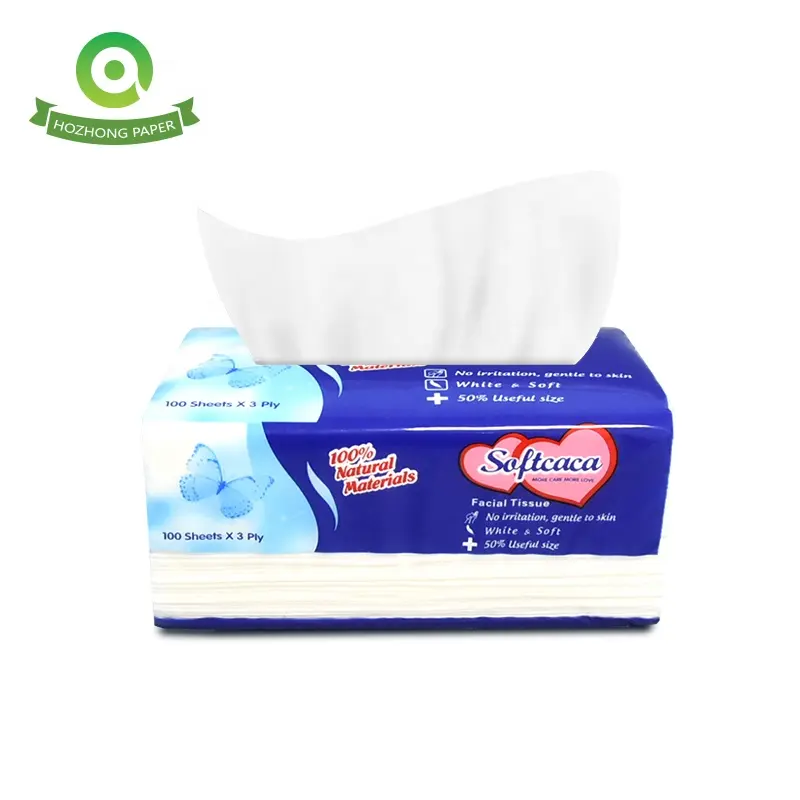 Fazzoletto di carta velina per il viso soft pack pulire il produttore di carta igienica