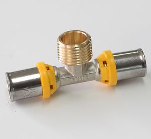 Raccords de presse <span class=keywords><strong>profil</strong></span>és <span class=keywords><strong>TH</strong></span> pour tuyaux multicouches Coupleur de compression en cuivre Filetage NPT/ BSP Gaz de plomberie sanitaire - Product Image 2