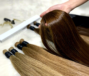 ผมตรงธรรมชาติแบบเส้นต่อเส้น  คละสีน้ำตาลดำ  แบบเป็นมัด  ขนาดและสีตามสั่ง - Product Image 2