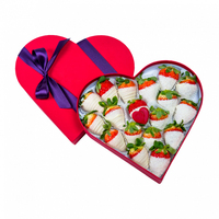 Boîte en forme de cœur pour chocolats gourmands de la Saint-Valentin, rouge, deux pièces, avec ruban, boîtes à bonbons de luxe pour cadeau