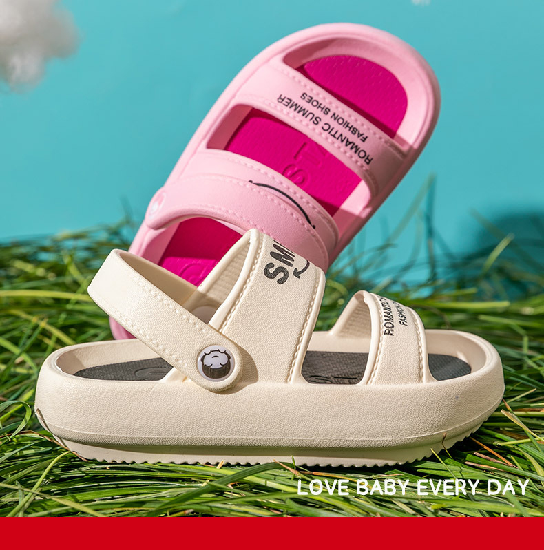 Children's Sandals Summer EVA Buckle Kids Sandals Slippers Antiskid Beach Slides Shoes