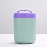 Tarro de comida aislado portátil personalizado, cinturón de silicona, cuchara, frasco de acero inoxidable 304, Mini termo aislado, tazas