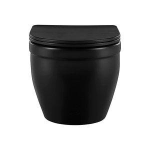 Cuvette de toilette allongée <span class=keywords><strong>murale</strong></span> noire de salle de bains à double <span class=keywords><strong>chasse</strong></span> <span class=keywords><strong>d</strong></span>'<span class=keywords><strong>eau</strong></span> avec haute performance par gravité - Product Image 2