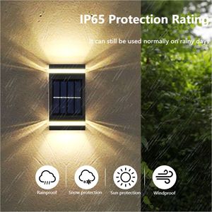 Luz de pared solar para exteriores, 6 LED blancos/Iluminación de calentamiento, lámparas de pared impermeables IP65 para Decoración - Product Image 5