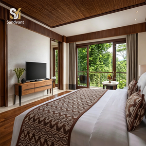 Set di Arredi per <span class=keywords><strong>Bagno</strong></span> in Stile Resort Tropicale, Vasca Ovale Freestanding, Mobile Lavabo Doppio in Legno, <span class=keywords><strong>Mobili</strong></span> di Lusso per <span class=keywords><strong>Bagno</strong></span> d'Hotel - Product Image 2