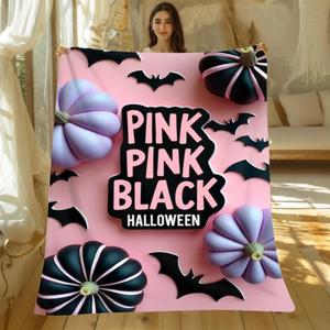 Manta de Franela con Diseño de Murciélago de Dibujos Animados, Ligera y Resistente a la Decoloración, Ideal para el Invierno, con Estampado Personalizado - Product Image 1