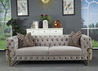 Zeitgenössisches Getuftetes Graues Sofa Relaxsessel Gepolsterter Sessel Europäische Möbelkollektion