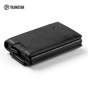 TILONSTAR TVC124 Porte-cartes de voyage RFID Business Leather Aluminium Credit Card Holder pour hommes - Product Image 3