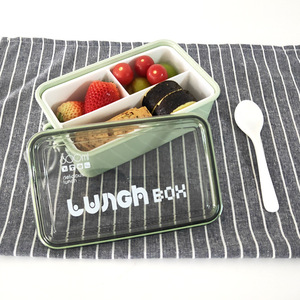 Boîte à lunch portable créative à 3 compartiments, de qualité alimentaire, compatible micro-ondes, en PP, 2 étages - Product Image 2