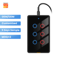 Interruptor de Luz Inteligente SMATRUL Tuya WIFI, 6 Canales, Tipo-C, RF433, Interruptor de Pared Táctil para EE. UU., Temporizador, Control por Voz, 220V, Compatible con Alexa y Google Home