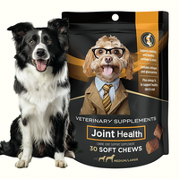 Complément alimentaire premium pour la santé des articulations des chiens, collagène et glucosamine, comprimés à mâcher pour chiens de taille moyenne à grande, 30 unités en vrac