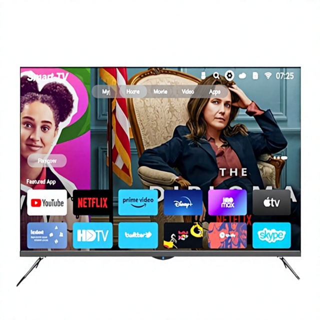 Foreign Trade LED 4K Smart Black Large-screen TVs 100-inch (75/65/55/43-inch) SECAM Modelsfactory Direct