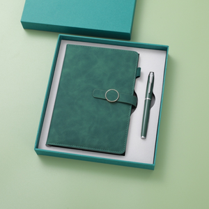 Custom Luxury Notebook Pen PU Leather Packaging <b>Box</b> with Full Printing Branding Solutions Executive Company Gift Set - Product Image 2