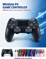 Manette de jeu sans fil pour P4 PC Steam Bluetooth Double vibration Multicolore Accessoires électroniques