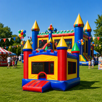 Château gonflable coloré facile à installer pour les jeux en plein air, usage commercial