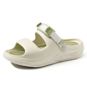 Sandales compensées pour femmes à semelle épaisse, bout ouvert, à enfiler, confortables, style romain, chaussures décontractées d'été, noir, marron, vert matcha - Product Image 5
