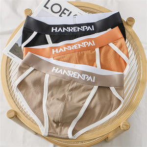 Tiktok personnalisé simple sexy gay hommes sous-vêtements respirant coton solide haute fourche slips boxeurs noirs taille basse slip pour <span class=keywords><strong>jeunes</strong></span> hommes - Product Image 2