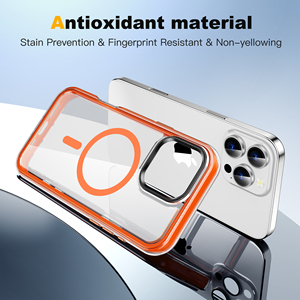 Chống sốc điện thoại di động Trường hợp với nút kim loại cho <span class=keywords><strong>iPhone</strong></span> 16 Pro Max rõ ràng Magnetic trường hợp điện thoại cho <span class=keywords><strong>iPhone</strong></span> 16 15 14 - Product Image 5