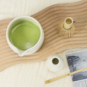Personalizado Bege Japão Grés Chawan Matcha Chá Tigela De Cerâmica Conjunto com Bic Handmade Japonês Katakuchi Matcha Copos De Cerâmica - Product Image 5