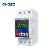 Protecteur multifonction WiFi 63A pour tension, courant et kWh, protection contre les surtensions, les sous-tensions et les surcharges pour boîtier de distribution domestique