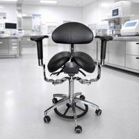 Chaise ergonomique à selle fendue pour dentiste, tabouret d'opérateur de microscope avec accoudoirs et dossier réglables pour clinique et hôpital