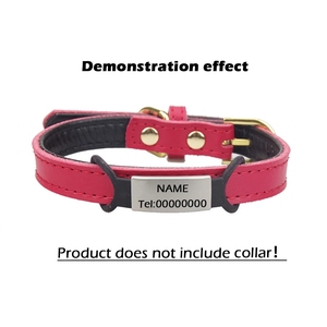 Étiquettes de plaque signalétique gravées personnalisées pour petits grands chiens chats en acier inoxydable Silicone collier d'identification pour animaux de compagnie accessoire décorations de fête - Product Image 5