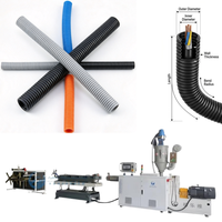 Machine d'extrusion de tuyaux ondulés à paroi simple en PE/PP/PA pour conduites de câbles électriques flexibles, diamètres 16mm, 20mm, 25mm