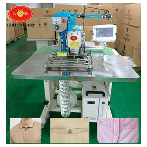 Machine à coudre industrielle automatique pour poches, machine à coudre laser informatisée pour ouverture de sacs, machine à coudre automatique pour t-shirts - Product Image 1