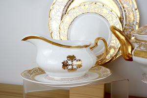 Juego de cena de estilo checo dorado con incrustaciones de <span class=keywords><strong>porcelana</strong></span> en relieve - Product Image 4