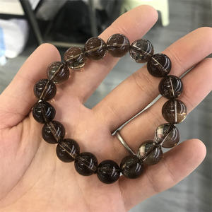 Wholesale Crystal Beads Jewelry <b>Bracelets</b> Women Smoky Quartz <b>Stone</b> Stretch Round Beads <b>Bracelet</b> - Product Image 5