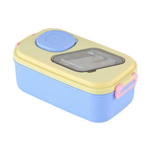 Colorful Rectangle <b>Lunch</b> <b>Box</b> With Two <b>Compartments</b> Food Grade Plastic For All Users YC9131 - Product Image 4