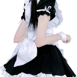 Abito da cameriera con volant bianco e nero, stile Lolita, costume cosplay, set per gioco di ruolo anime, stile anime giapponese originale, Kasugano Dome <span class=keywords><strong>Maid</strong></span> - Product Image 6