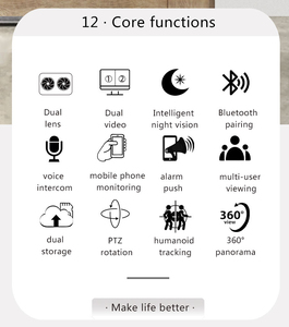 Caméra intérieure CCTV WiFi Smart Home ICsee Caméra panoramique à 360 ° <span class=keywords><strong>Bluetooth</strong></span> Smart Pairing-Caméra sans fil - Product Image 3