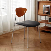 Chaise de salle à manger noire de style moderne et luxueux avec pieds en métal pour restaurant, bureau, hôtel et café