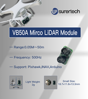 Medidor de Distancia Láser Industrial Surertech WT50A de 50m, Alta Frecuencia 1000Hz, con Salida UART, Sensor Óptico de 9-36V