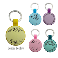 Étiquette d'identification pour animaux de compagnie en silicone ronde, lumineuse, double face, gravée au laser, anti-perte, pour chien ou chat, accessoire pour collier