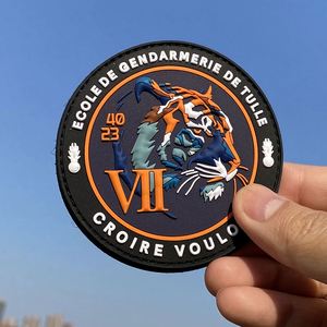 High Quality Cartoon Tiger Silicone PVC Logo Rubber Badge Custom Embossed Soft PVC Patches Hook and Loop Rubber Tag for Clothing - Product Image 3