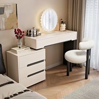 Coiffeuse avec miroir, meubles de maison, coiffeuse moderne en bois, ensemble de chambre à coucher, coiffeuse élégante avec tiroirs de rangement