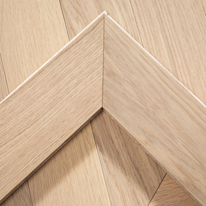 Plancher en bois d'ingénierie multicouche en chêne blanc lisse de qualité AB, installation facile par clic, 15 mm, durable, motif chevron, pour maison et bureau - Product Image 1