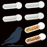 Petite mangeoire à oiseaux suspendue en plastique arrondie, petit bol pour nourriture pour les perruches, les canaris et les oiseaux minuscules