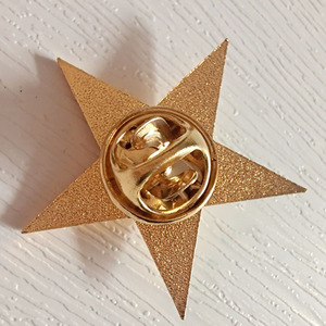 Broche de estrella metálica 3D de 3 cm al por mayor, pin esmaltado dorado y plateado con cierre de mariposa para sombrero, bolso y ropa - Product Image 6
