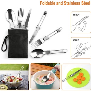 Hikeon <strong>Camping</strong> Cookware Set <strong>Kettle</strong> Cutlery Lightweight Hard Anodized 2-3 Person Outdoor Kitchen Stainless Steel Cover Gas Cooker - Product Image 5
